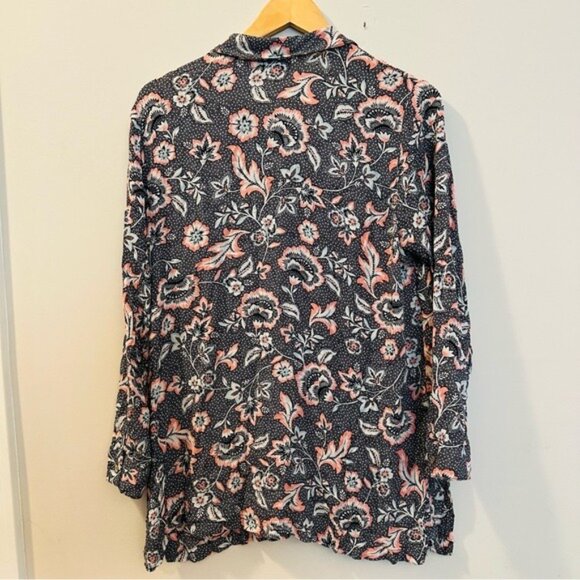 J. Jill Marvelflor Floral Tunic Rayon Side Slit Blouse Women’s Size PL - Picture 3 of 15